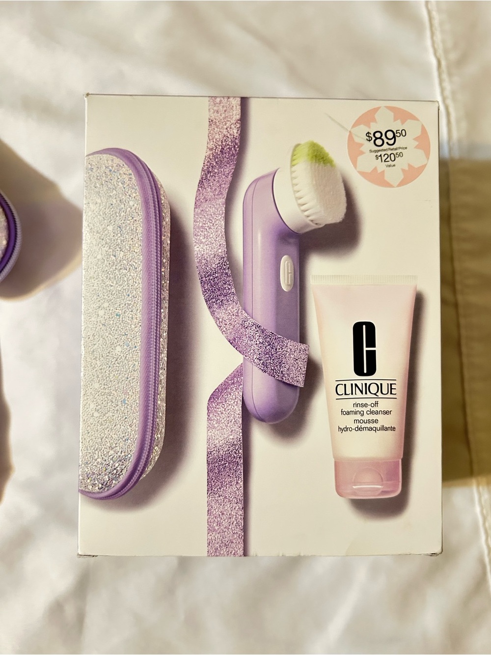 Clinique Purple Cleansing Brush and Rinse-Off Foaming Cleanser Set